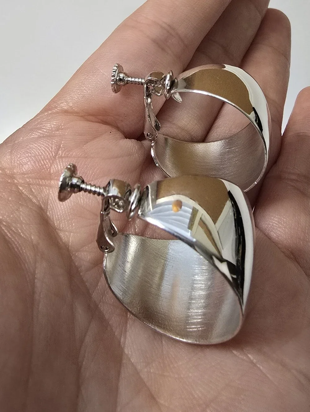 Napier Polished Silver-Tone Sculptural Clip-On Earrings